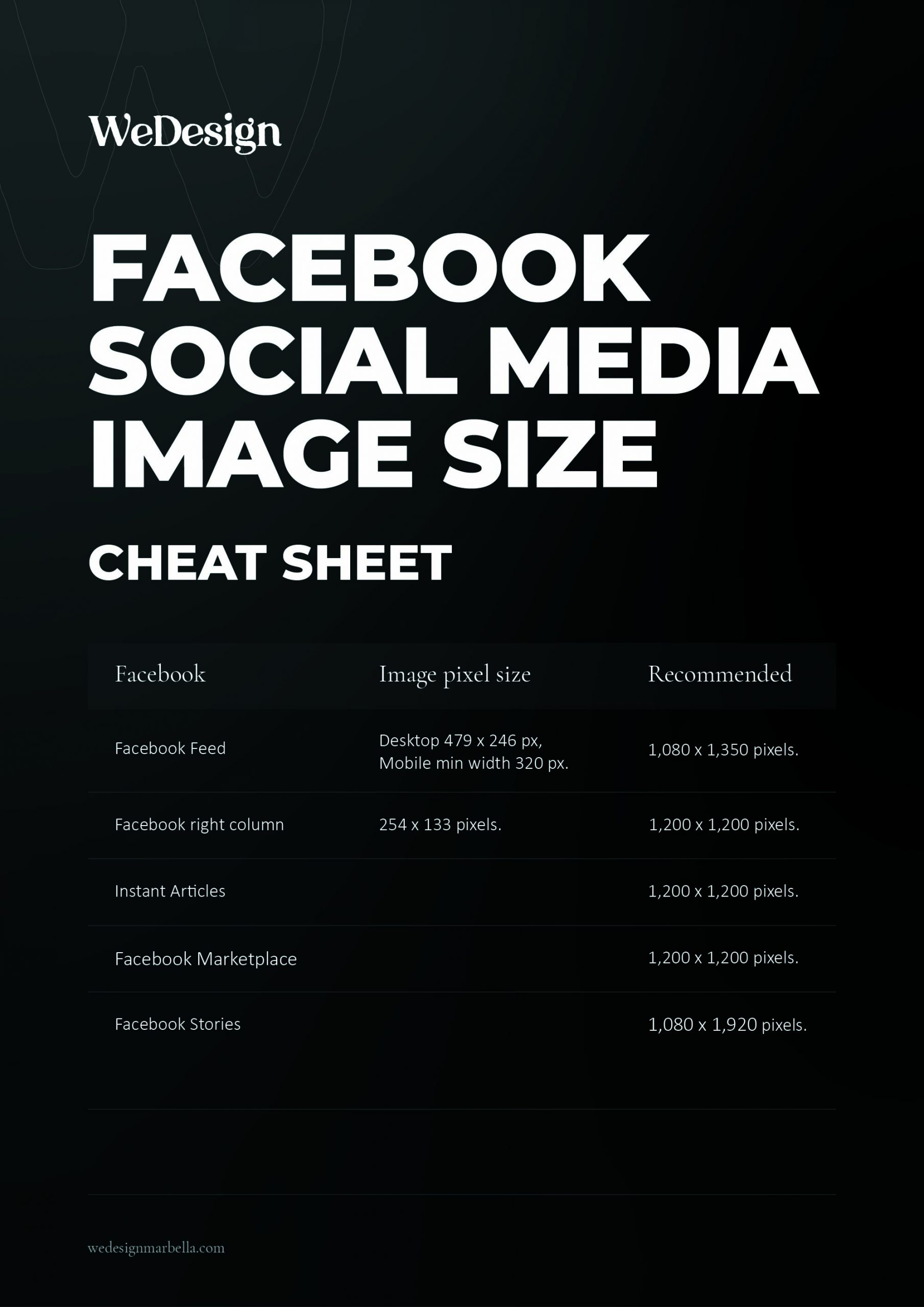 Facebook Social Media Image Size Cheat Sheet