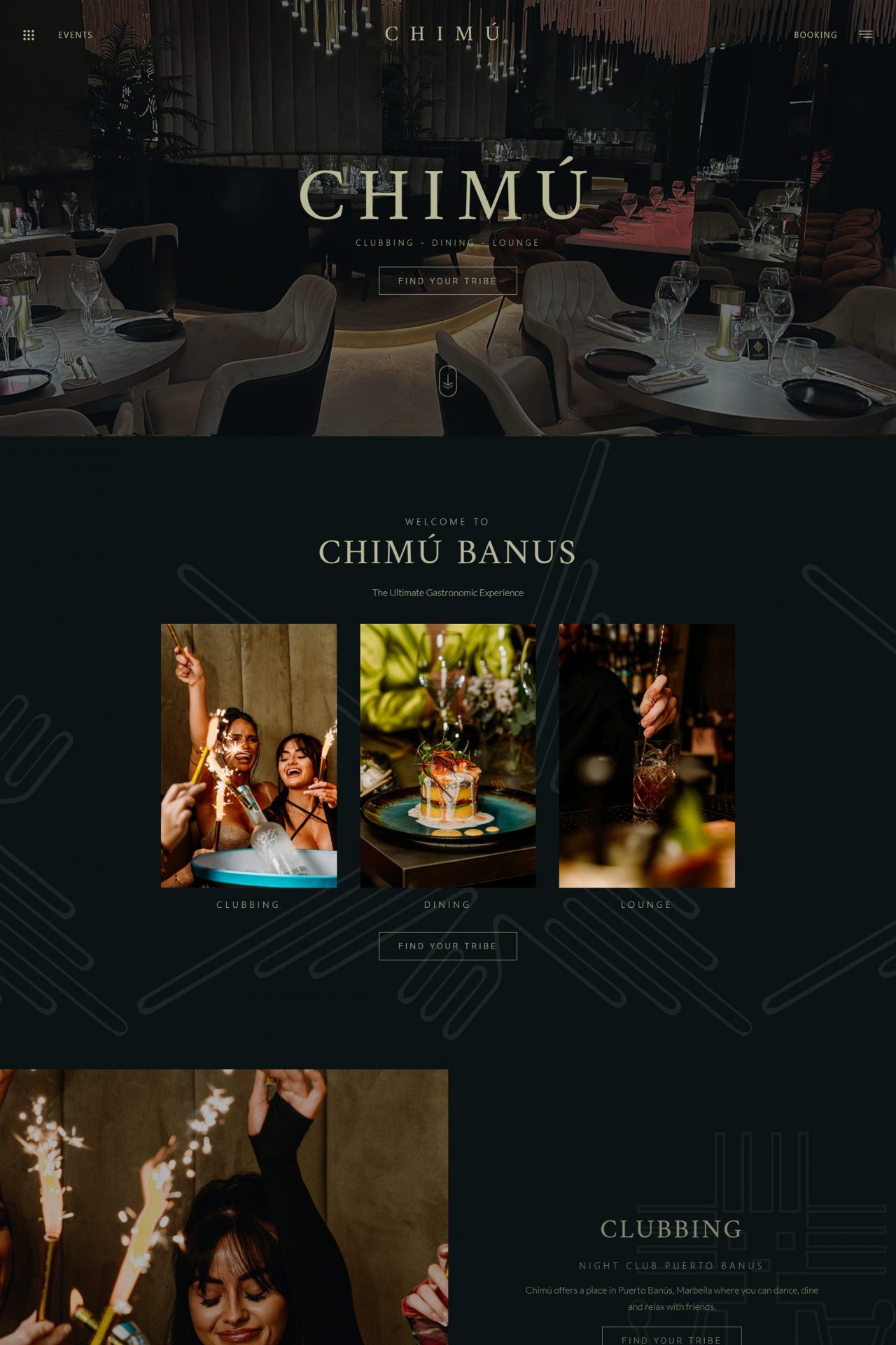 Chimu Puerto Banus - Club, Lounge, Restaurant Website Design