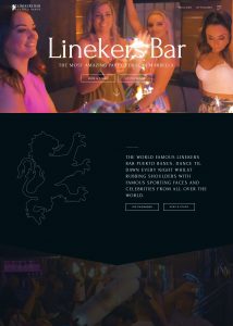 Linekers Bar, home page template design