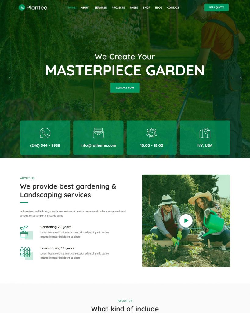 The Planteo - Gardening and Landscaping WordPress Theme