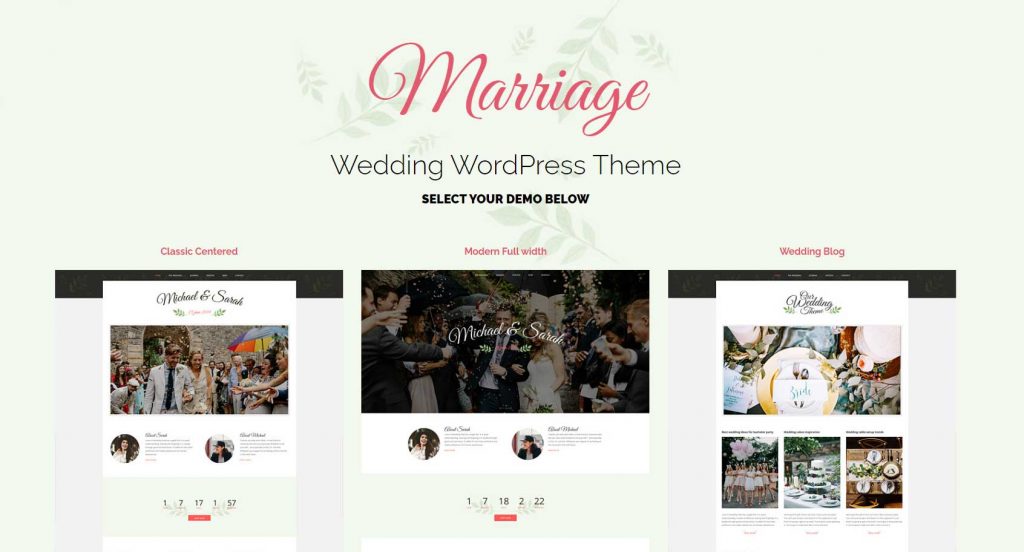 Responsive Wedding WordPress Theme – “Marriage”
